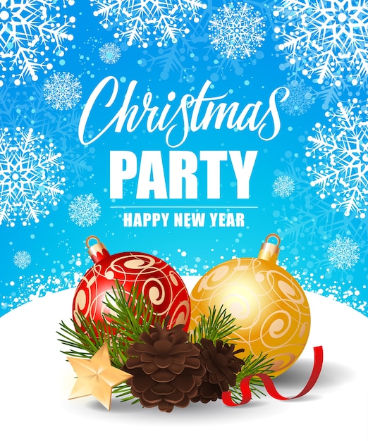 Christmas Party and New Year Inscription