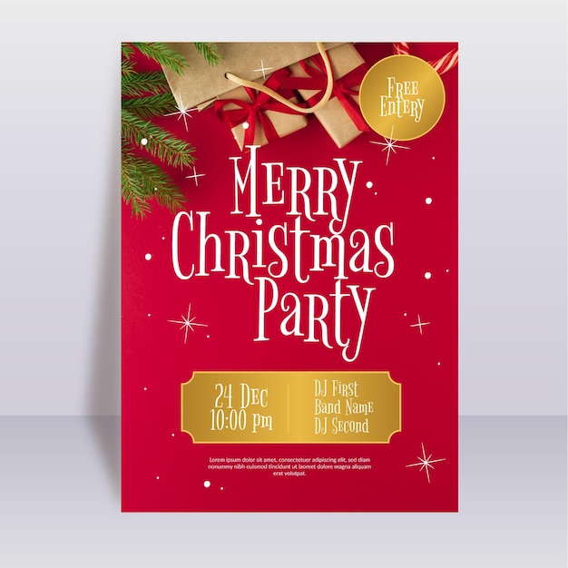 Christmas party poster template