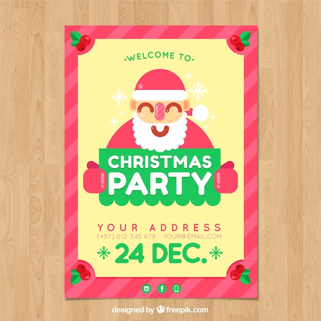 Christmas party poster with a santa claus