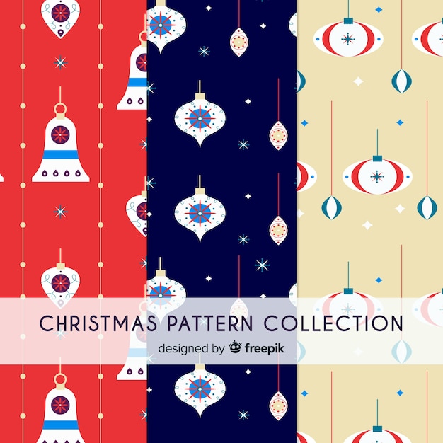 Christmas pattern collection in flat design