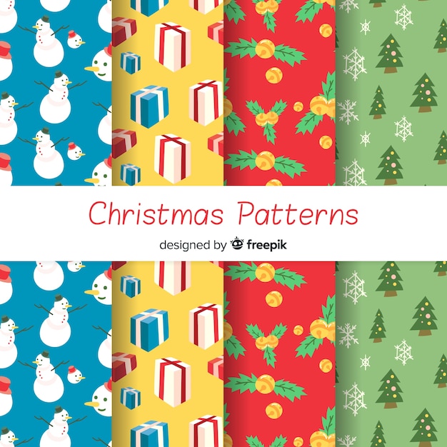 Christmas pattern collection in hand drawn style