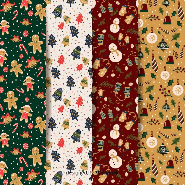 Christmas pattern flat design collection