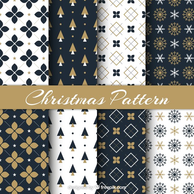 Christmas pattern set with different motif