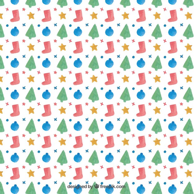 Christmas pattern in watercolor style