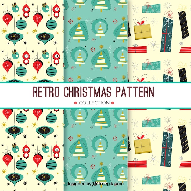 Christmas patterns in retro style