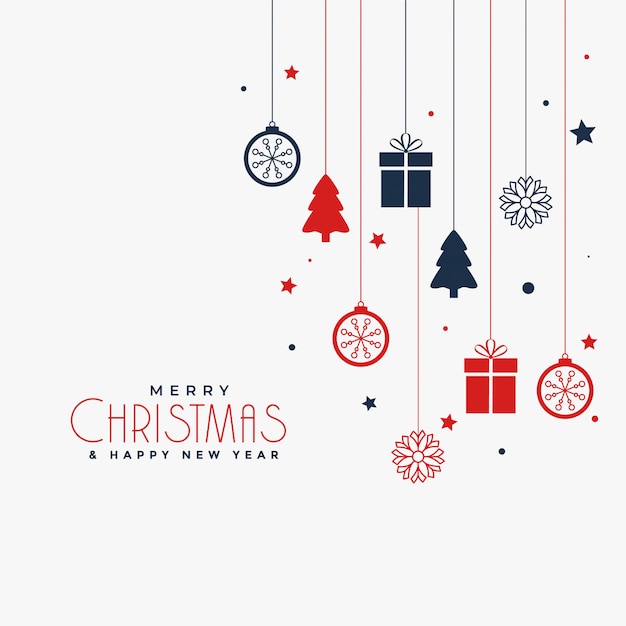 Free vector christmas poster design with decorative elements