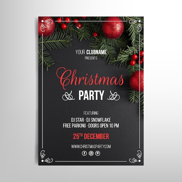 Christmas poster template with photo