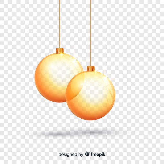 Christmas realistic golden balls