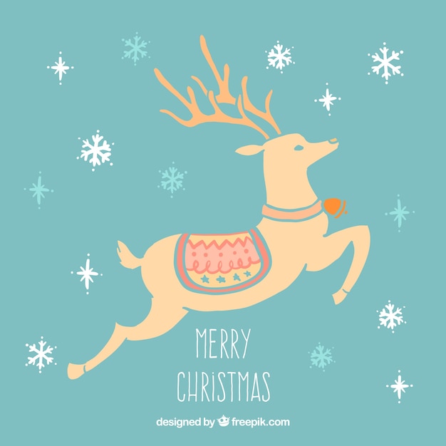 Free vector christmas reindeer card