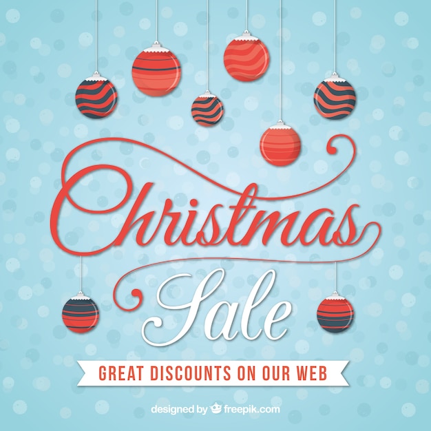 Free Vector christmas sale background in retro style