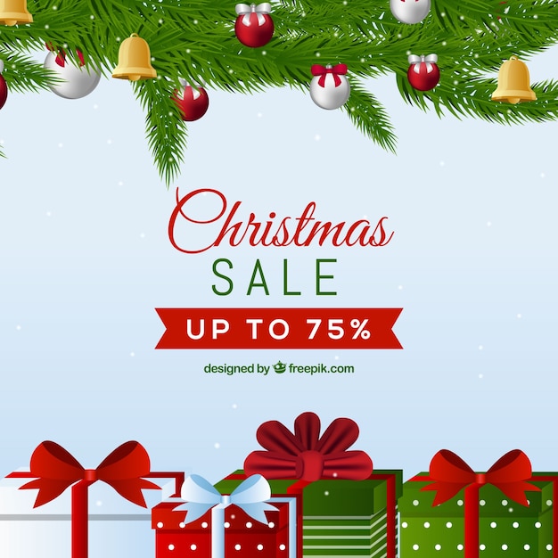 Christmas sale background in retro style