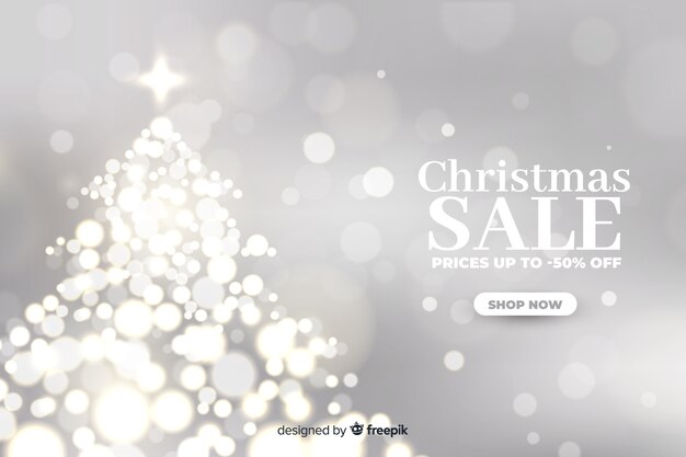 Christmas sale concept with blurred background