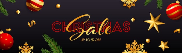 Christmas Sale design with Christmas ornaments