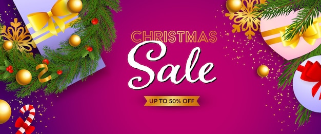 Christmas sale festal banner