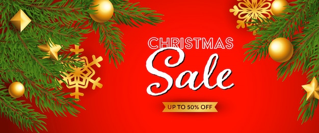 Christmas sale festive banner