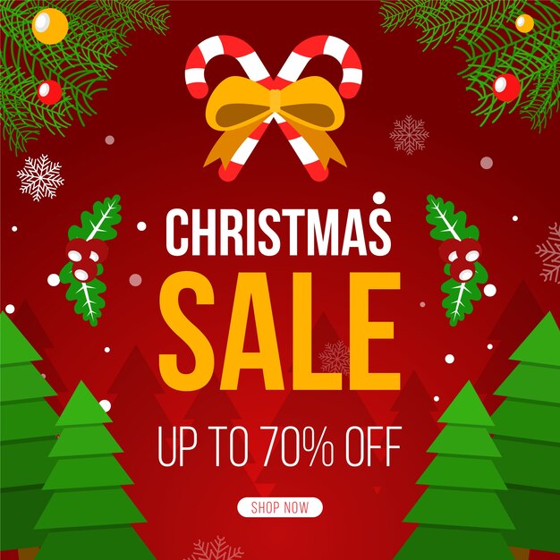 Christmas sale in flat design