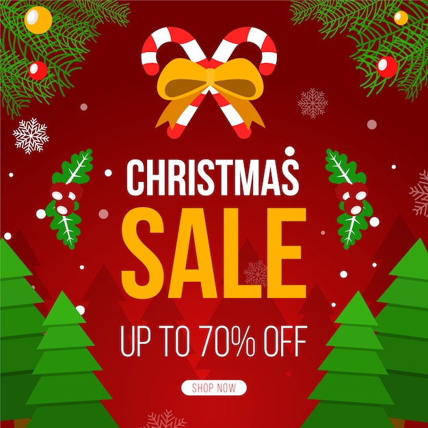 Christmas sale in flat design