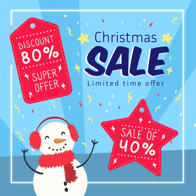 Christmas sale in flat design