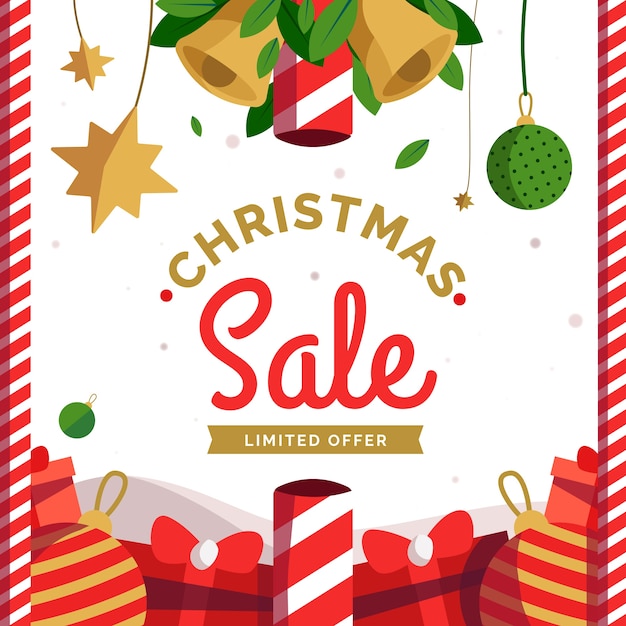 Christmas sale in flat design