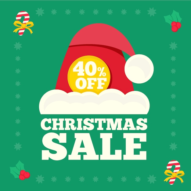 Christmas sale in flat design