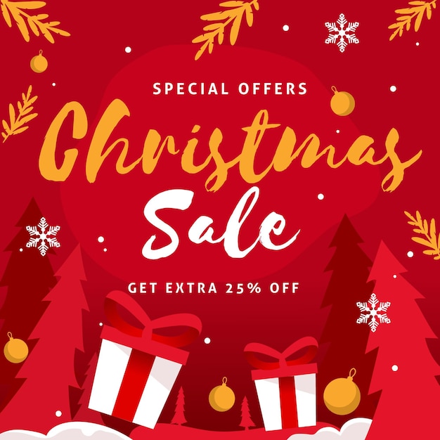 Christmas sale in flat design