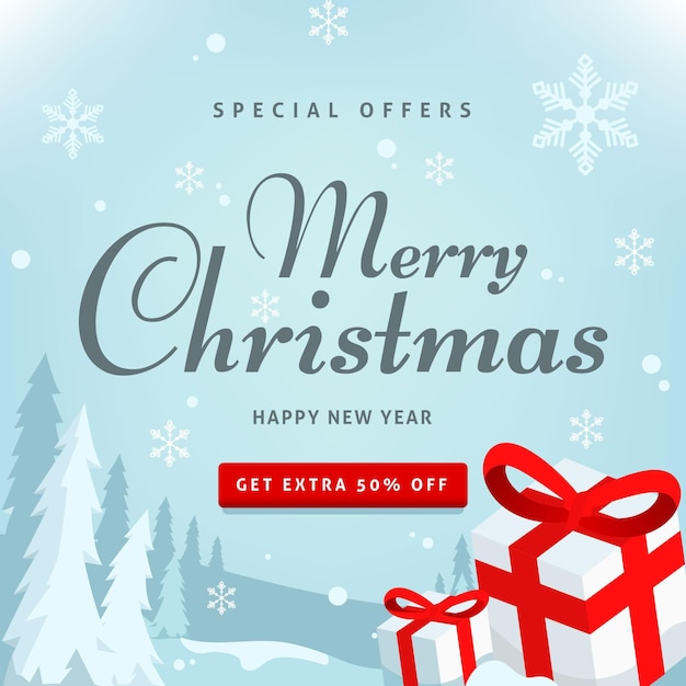 Christmas sale in flat design