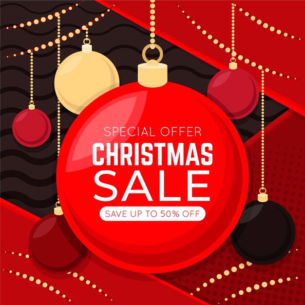 Christmas sale in flat design