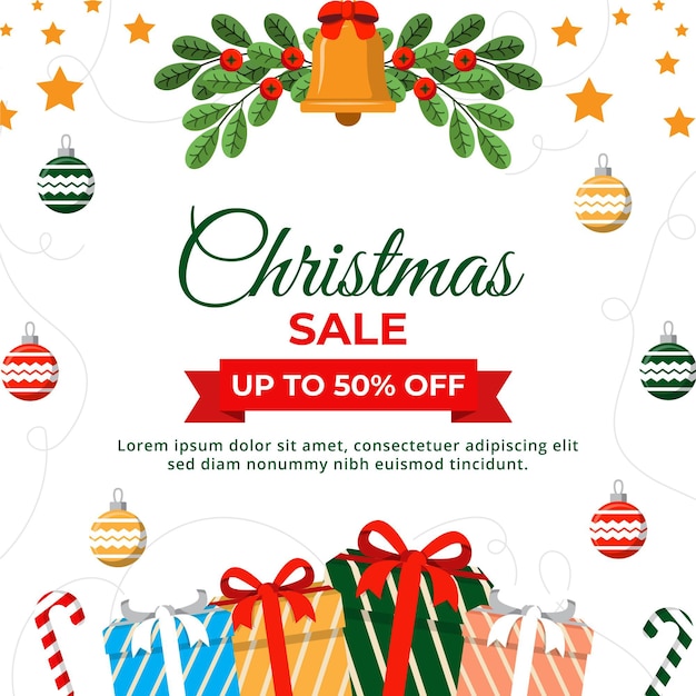 Christmas sale in flat design