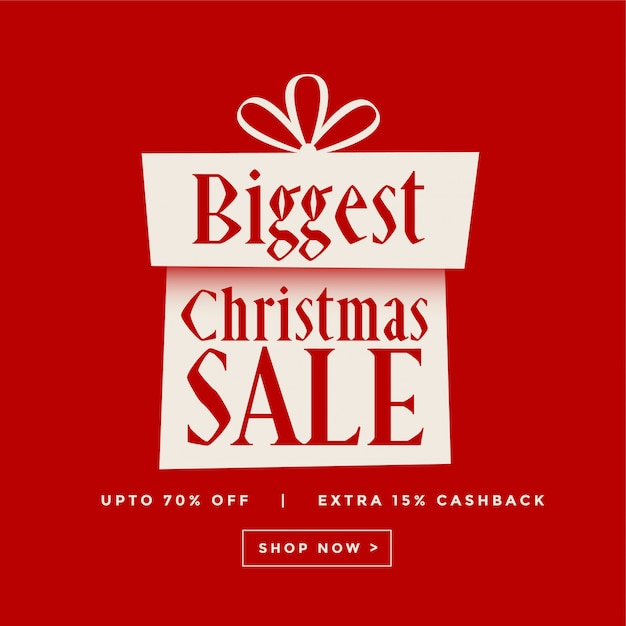 Christmas sale gift red banner