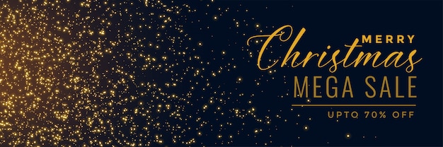 Free vector christmas sale golden sparkle banner