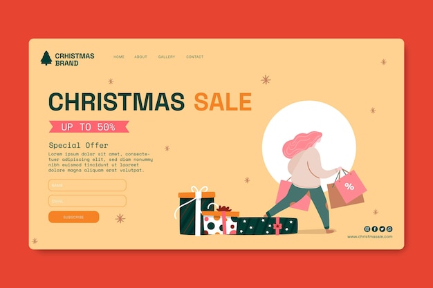 Christmas sale landing page template