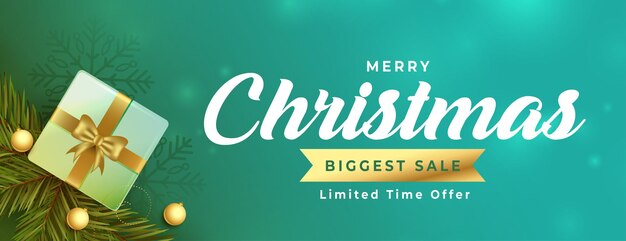 Christmas sale promotional template with 3d elements