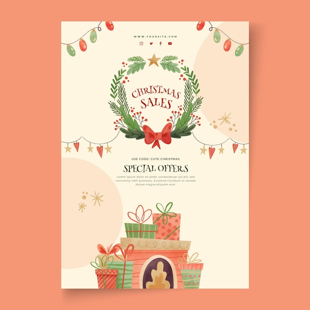 Christmas sales poster a4