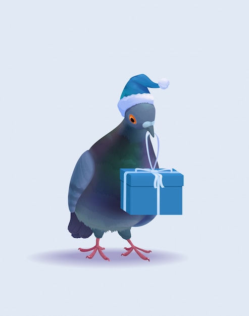 Free Vector christmas santa pigeon