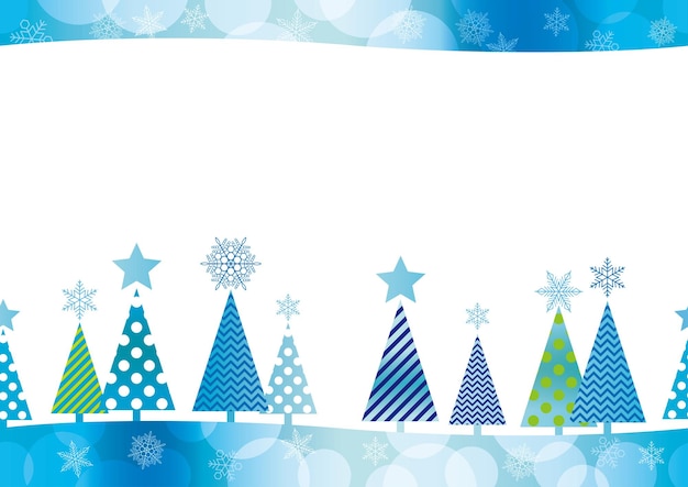 Christmas Seamless Background With Christmas Trees And Text Space Isolated On A White Background.