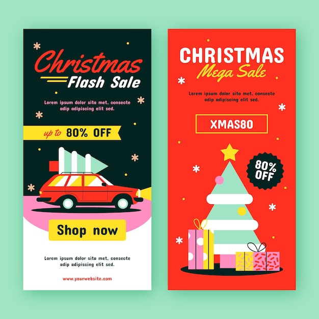 Free Vector christmas season banners collection