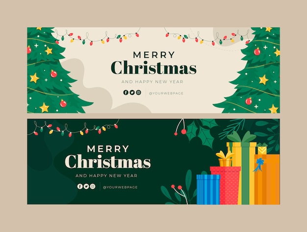 Christmas season celebration horizontal banner template