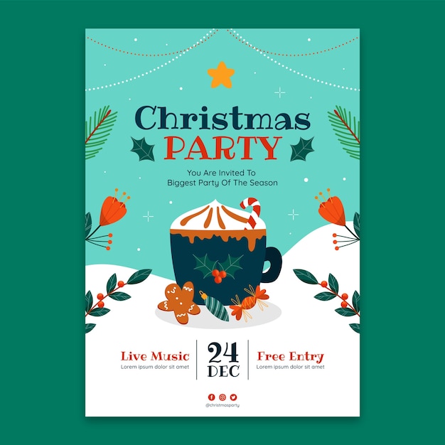 Free Vector christmas season celebration invitation template