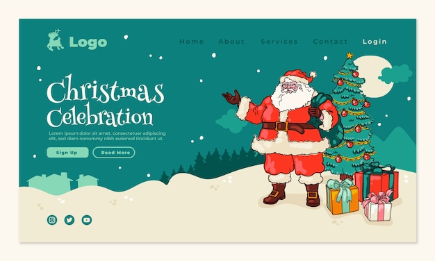 Christmas season celebration landing page template