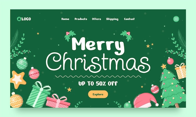 Christmas season celebration landing page template