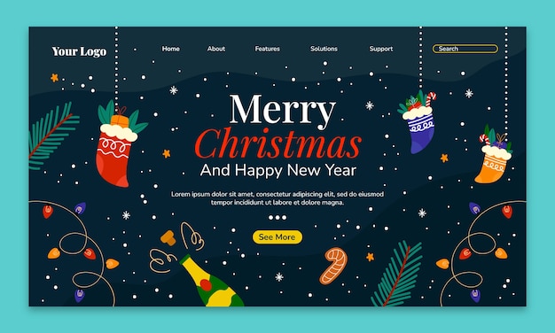 Christmas season celebration landing page template