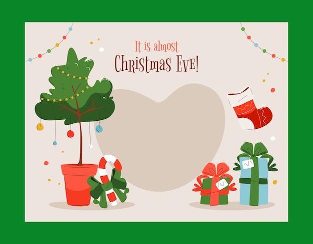 Christmas season celebration photocall template