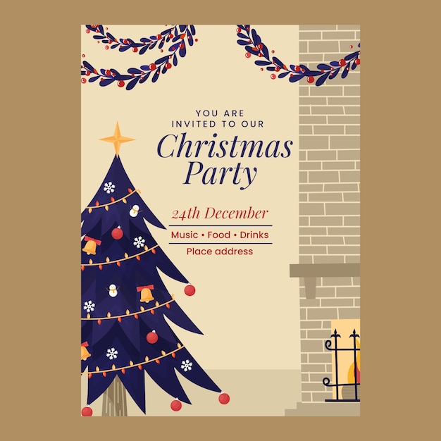 Christmas season invitation template