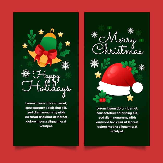 Christmas season vertical banners set