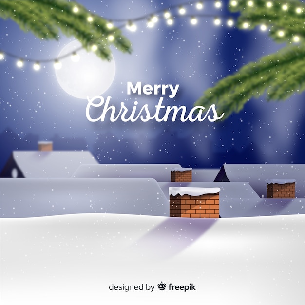 Free Vector christmas snow roof background