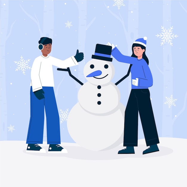 Free Vector christmas snow scene