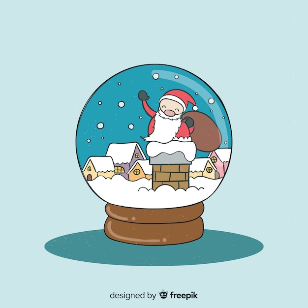 Christmas snowball design in hand drawn style