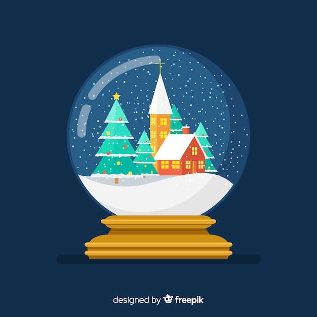 Free Vector christmas snowball glob in flat design