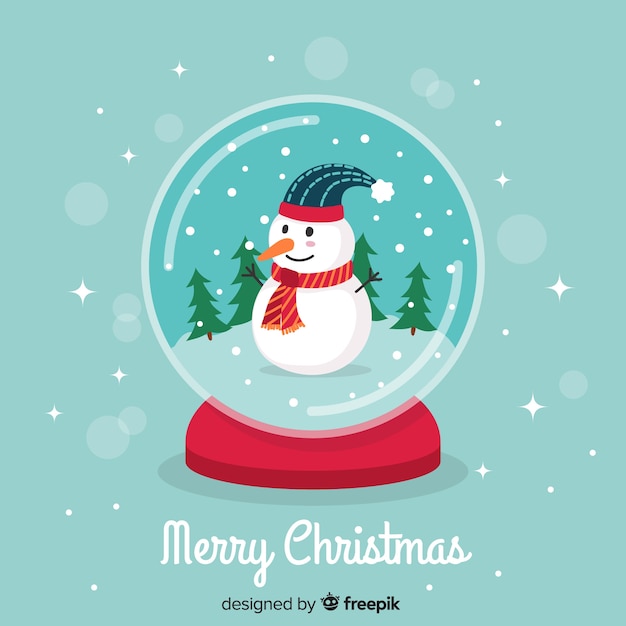 Christmas snowball globe background in flat design