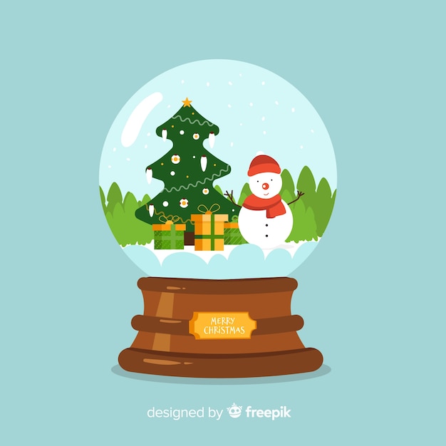 Free Vector christmas snowball globe background